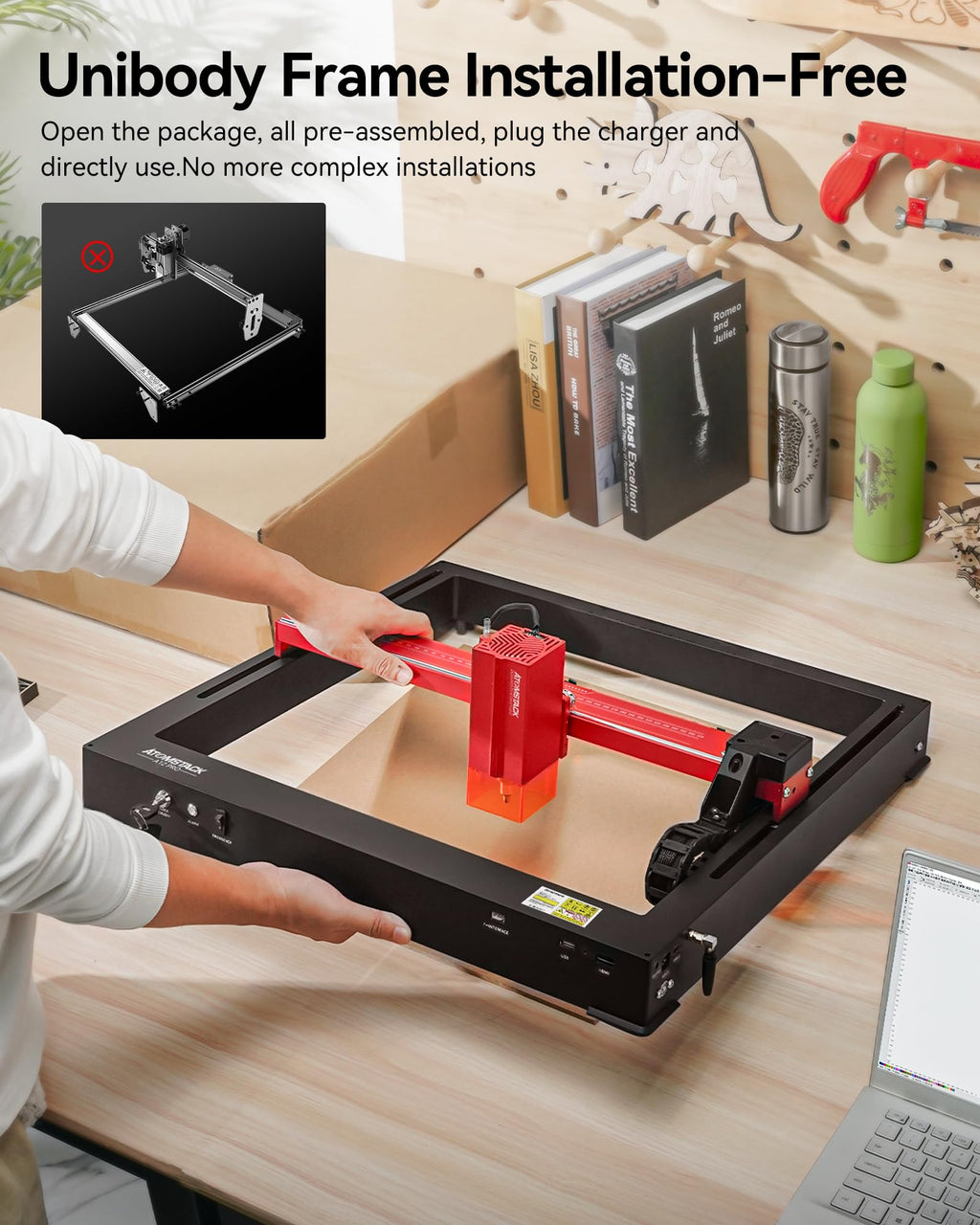 ATOMSTACK A6 Pro 40W Laser Engraving Machine 6W Output Power 600mm/s L
