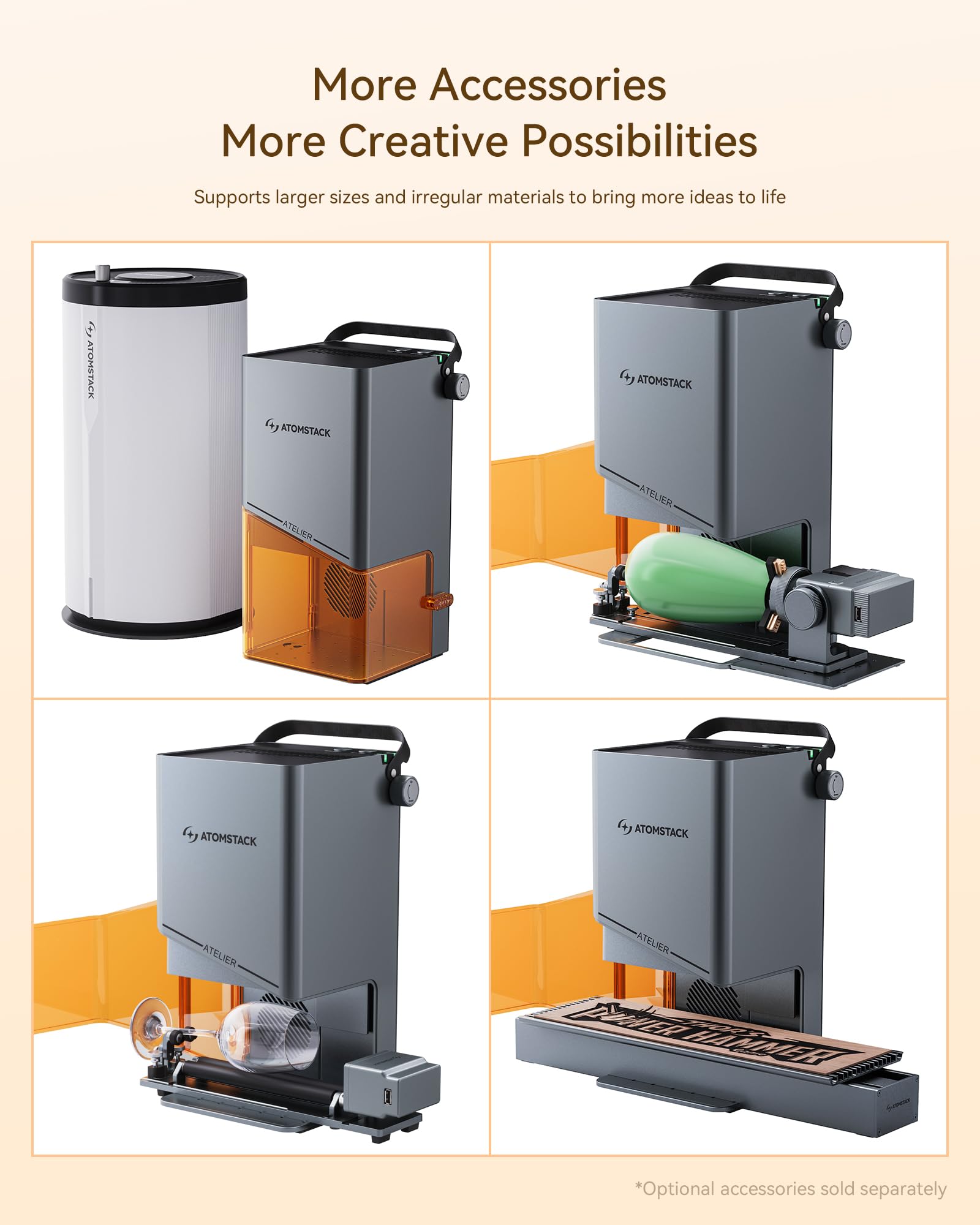 AtomStack Atelier AI Diode Laser Engraver 12W Galvo Portable Handheld Marking Machine with Built-in Camera 4000mm/s Class 1