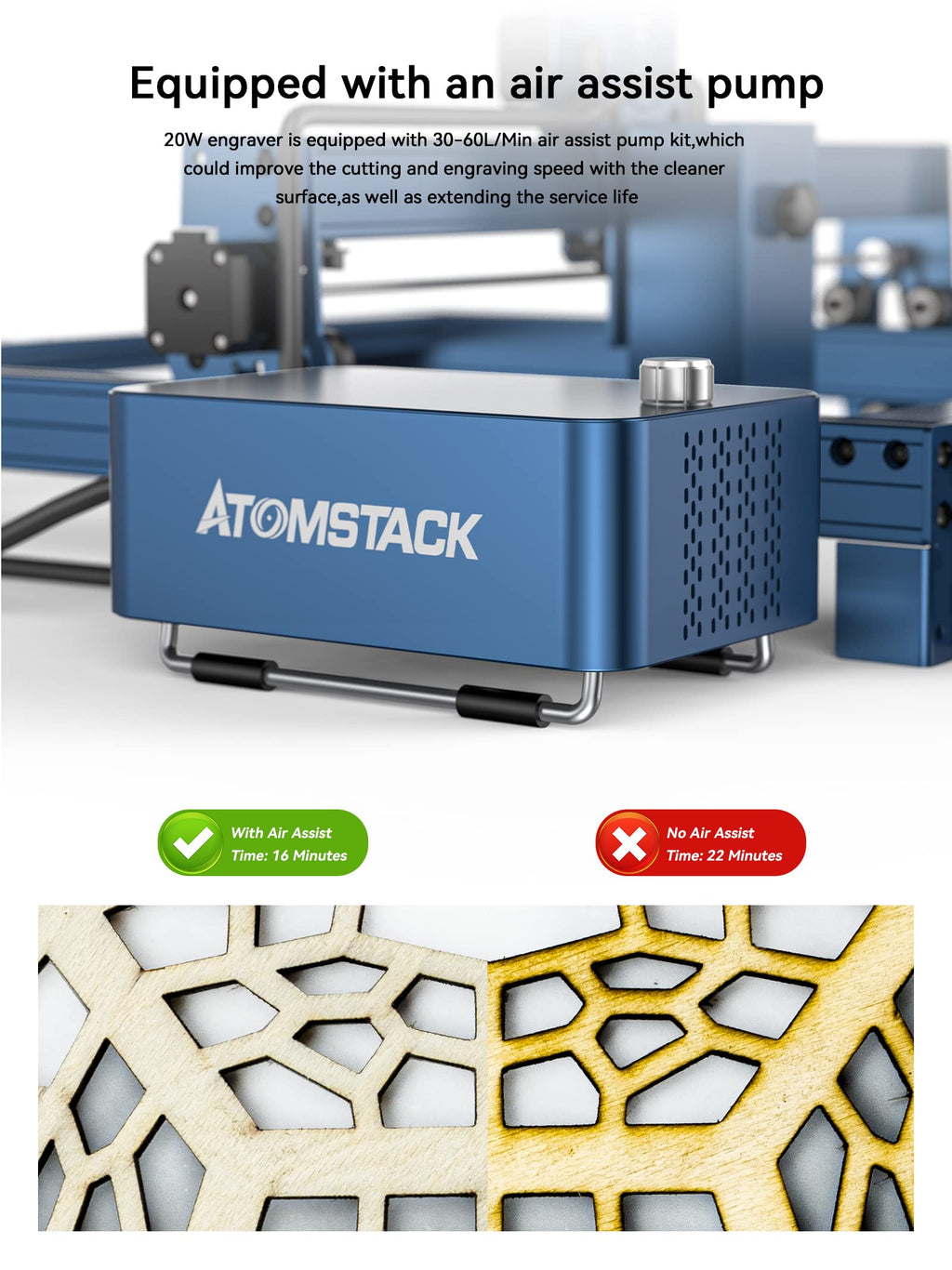 Atomstack Camera Dimensions ATOMSTACK A20 X20 S20 Pro Laser Engraving Machine 130W With AC1 Lightb