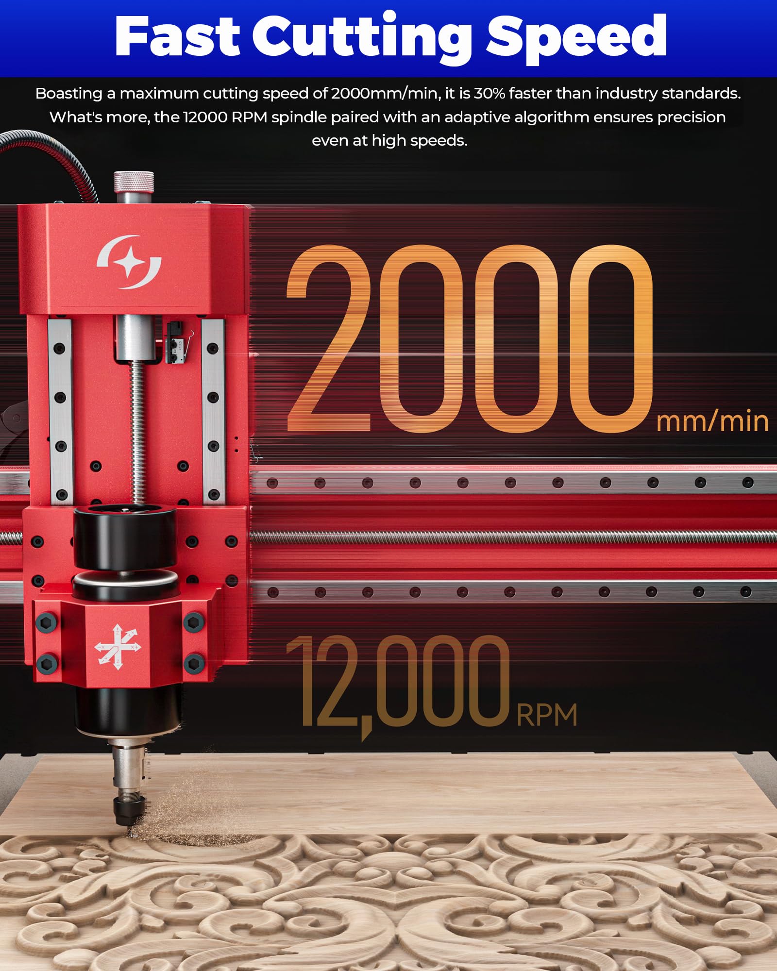 ATOMSTACK C4 Pro 4-Axis CNC Router Machine, 200W Spindle, Desktop Cutting and Milling Machine, Offline Control, 420×420mm Working Area, Relief Engraving for Wood, Plastic, Aluminum, Brass, PCB