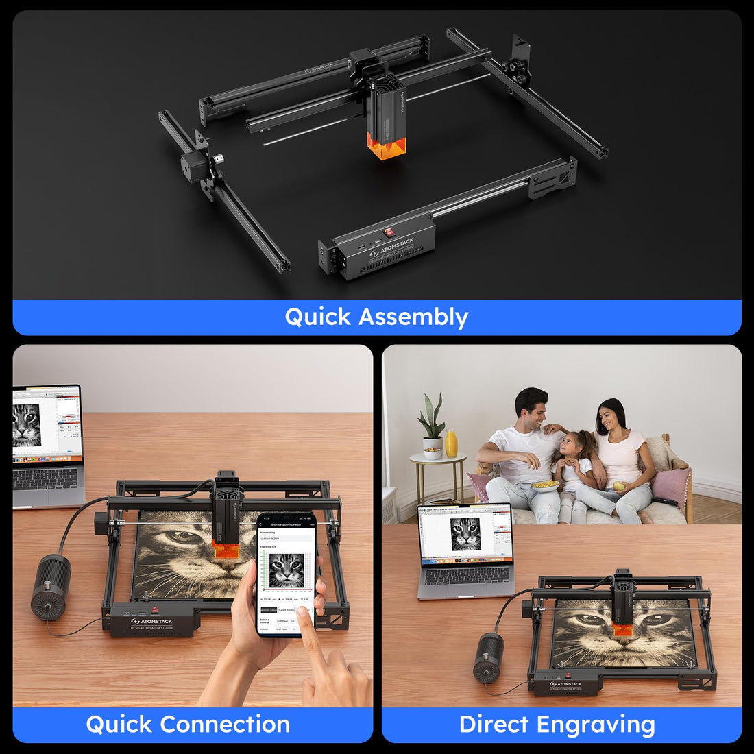 ATOMSTACK 20W Laser Engraver, A20 PRO V2 Laser Cutter, High Accuracy L