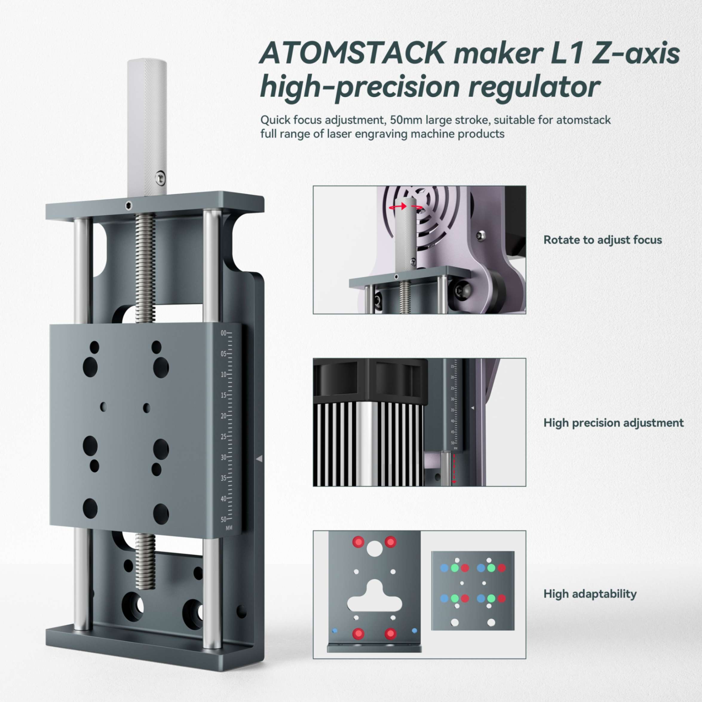 Atomstack L1 Z-axis Universal Laser Adjustable Elevator For X30/X20 X7 A5 Series Engraving Cutting Machine Module - Atomstack Outlet Store