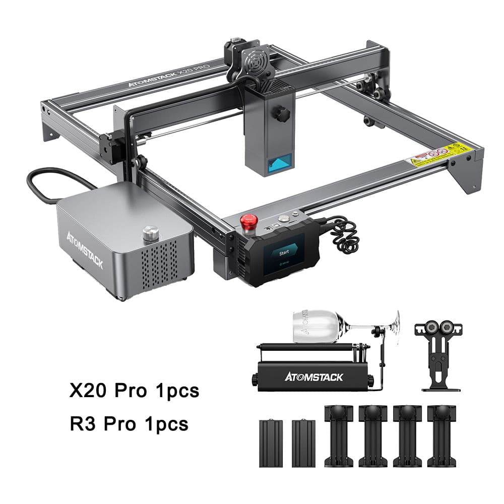 Atomstack X20 Pro Laser Engraver, 130W DIY CNC Laser Engraving Cutting Machine, 20W Laser Power for Wood, Vinyl and Metal, Offline Engraving, Built-In