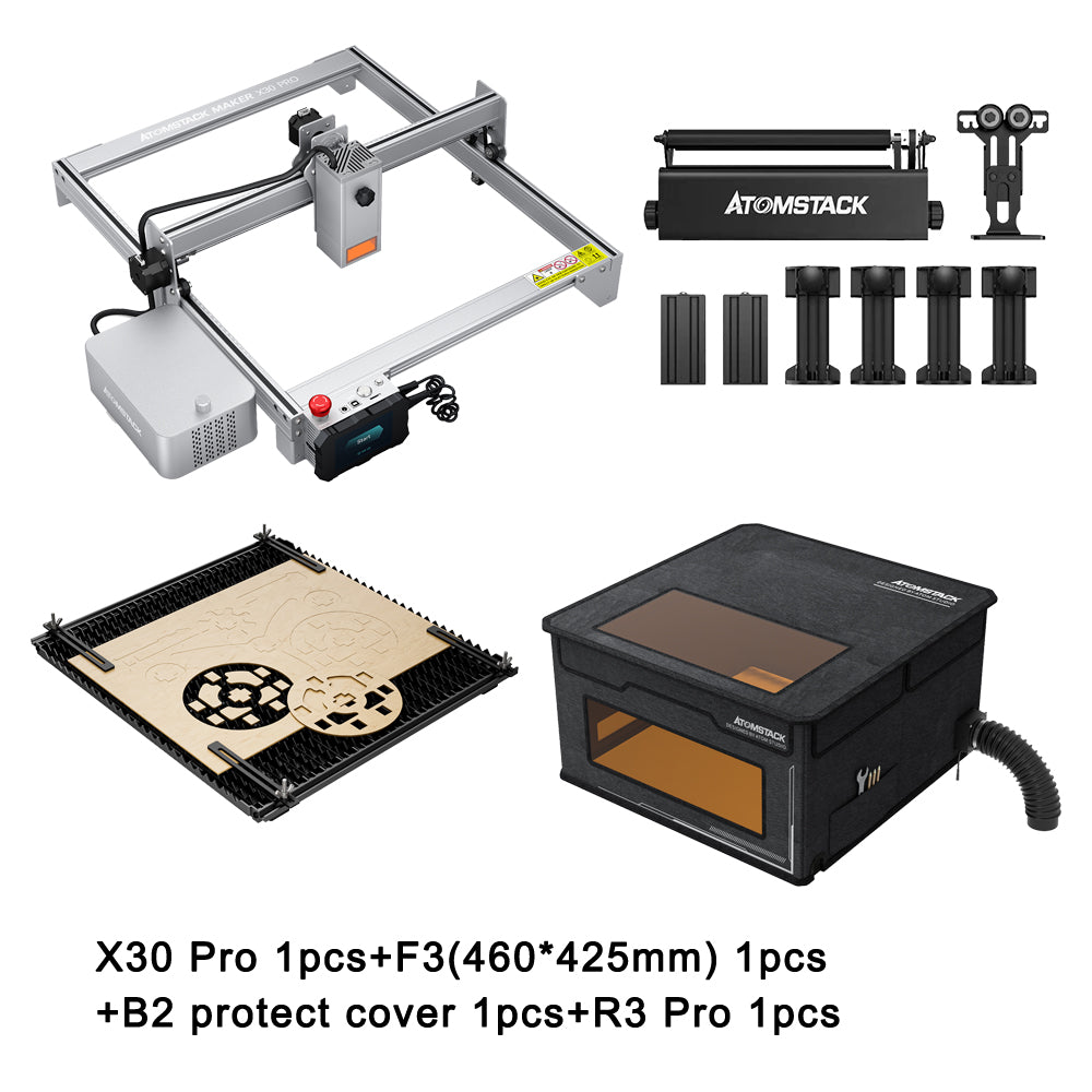 Atomstack A20 Pro Laser Engraver 130W, 20W Optical Power Laser Cutter with F30 Pro Air Assist Kit and Terminal Control Panel, Support Self-developed